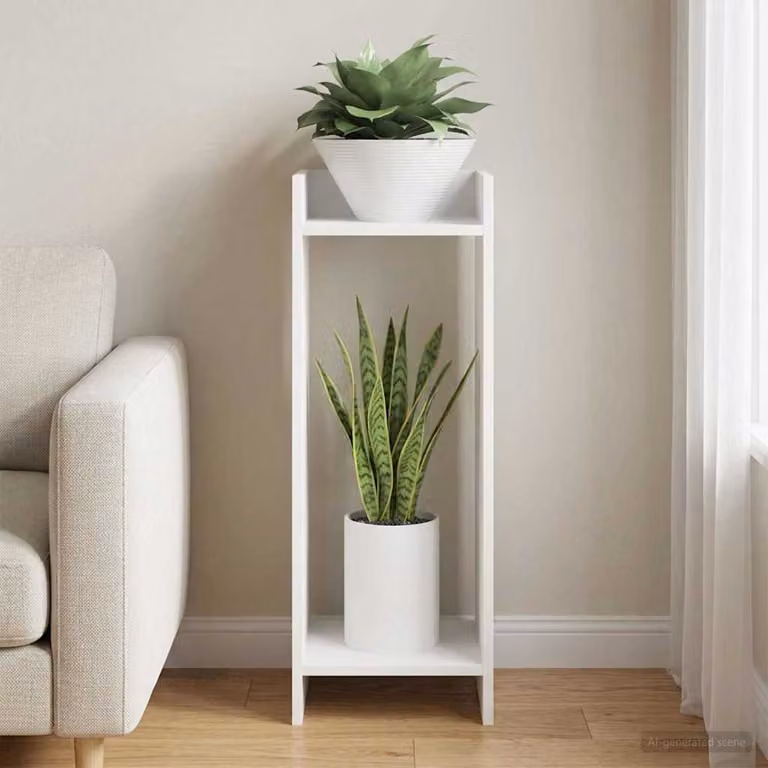 Supporto per piante vidaXL Bianco in Legno MDF Moderno L/P/H: 30 x 30 x 80 cm