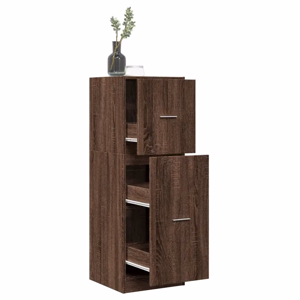 Armadietto da farmacia vidaXL in legno marrone con ante a battente, L/P/H: 40 x 41 x 118 cm