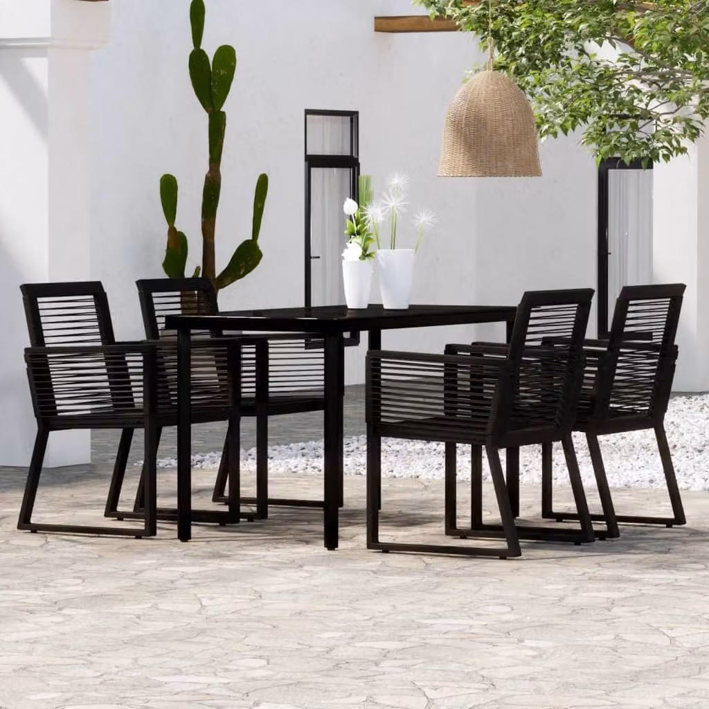 Maison Exclusive - Set da pranzo da giardino 5 pezzi nero