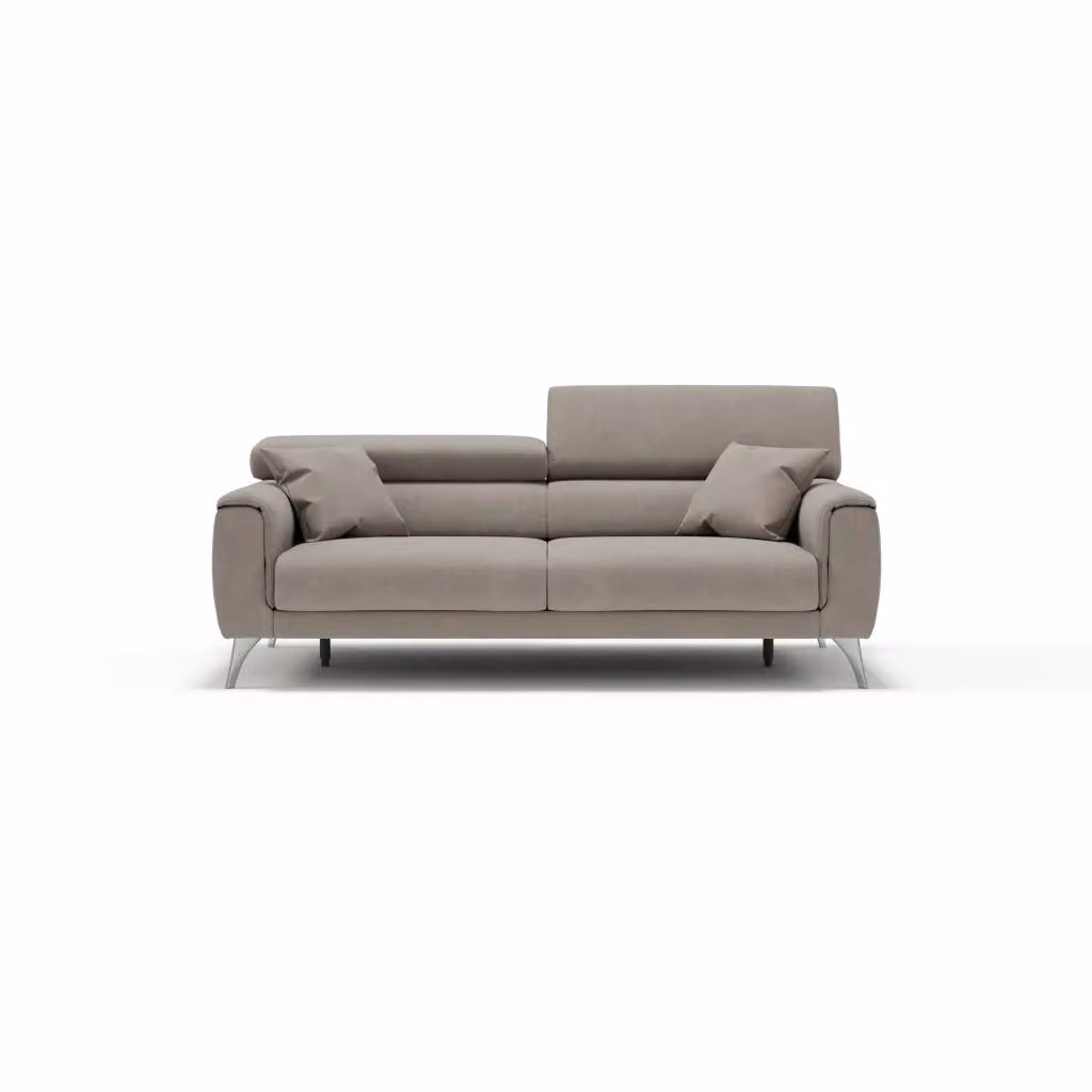 Divano Caravaggio Divani.Store con sedute allungabili e poggiatesta reclinabili in tessuto beige L: 169 cm – 2