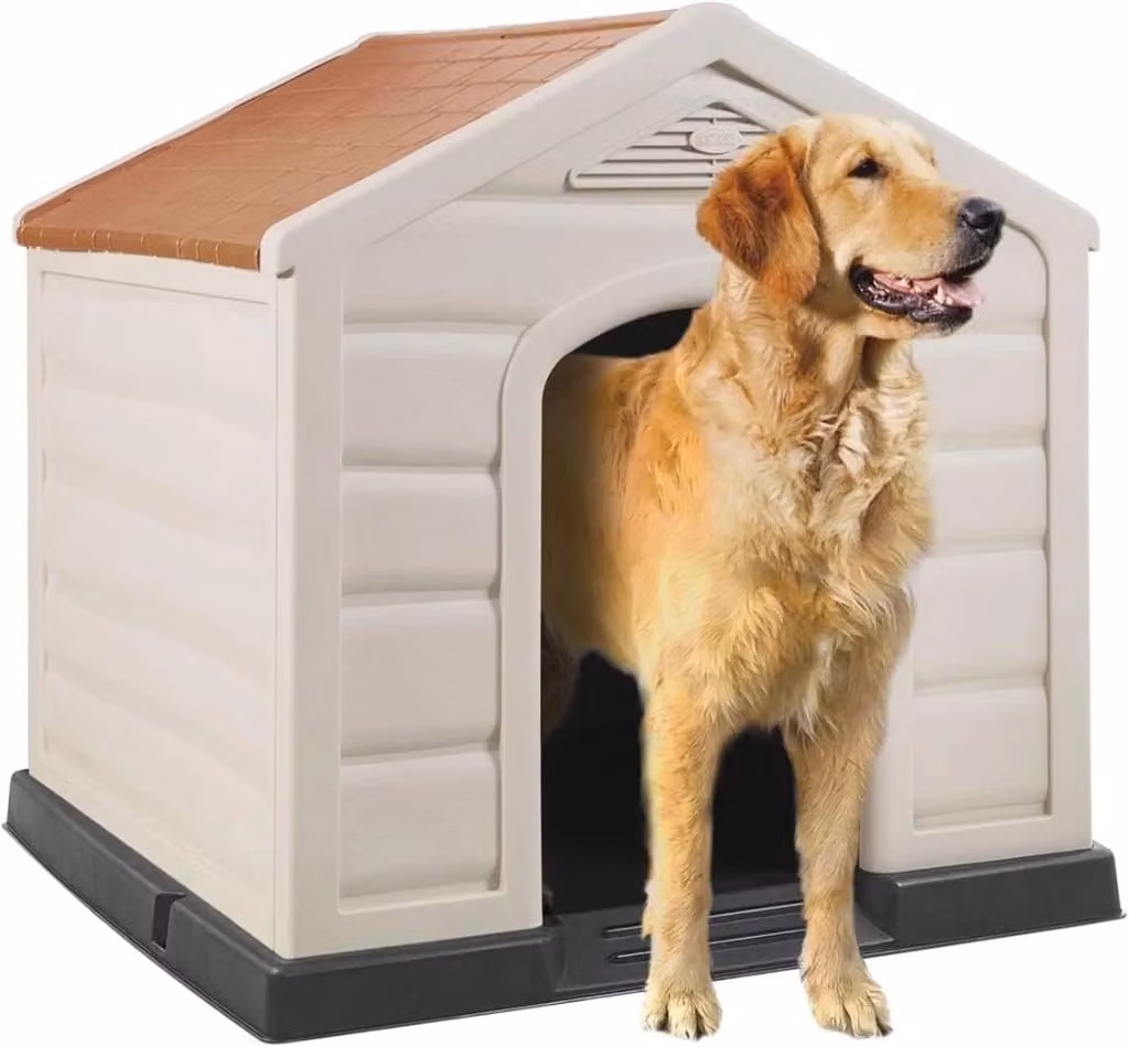Cuccia per cani Brixo Doggy beige impermeabile e isolata L90 x P92 x H89 cm – 1