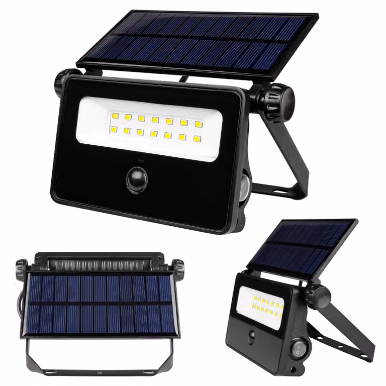Proiettore MasterLED SMD a energia solare Polos 30W 4500K bianco neutro – 1600 lm, IP54, nero, a energia solare – per giardino e sicurezza
