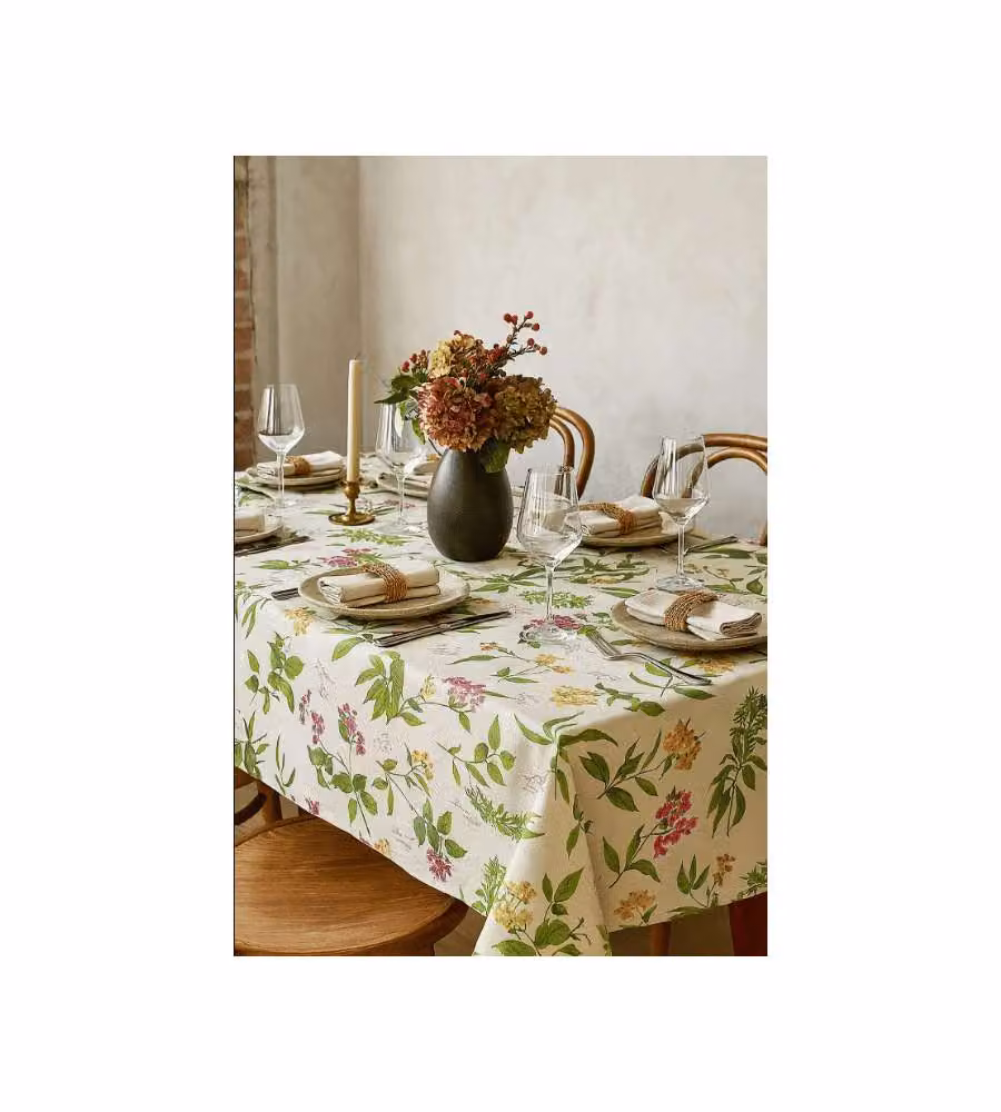 Tovaglia Cerata Botanic Multicolore 140 cm da Tagliare Su Misura