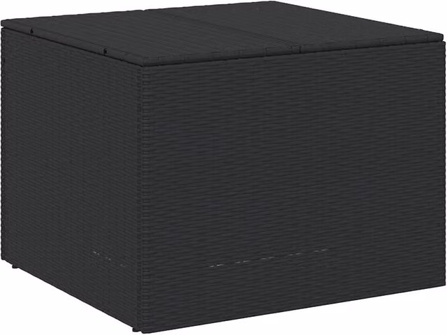 Contenitore da giardino in polyrattan nero CFW4080587 con struttura in metallo L: 75 cm, P: 59 cm, H: 80 cm
