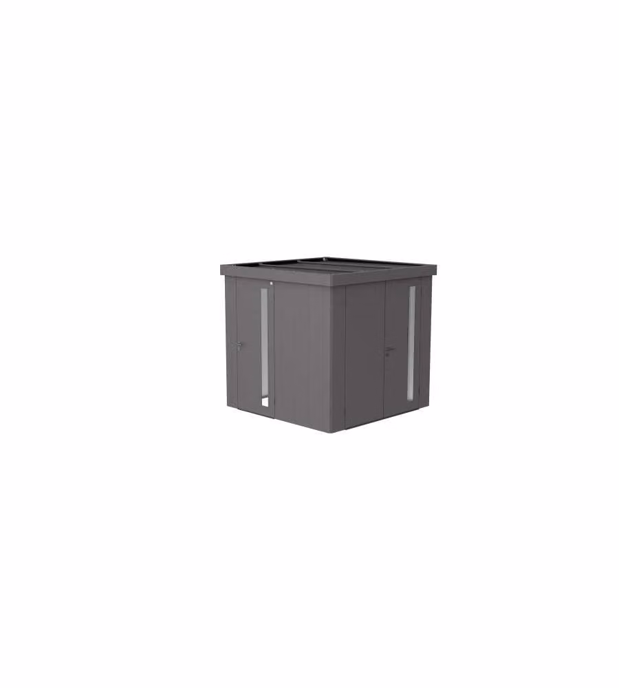 Casetta per attrezzi Neo 2B porta doppia, grigio quarzo metallizzato