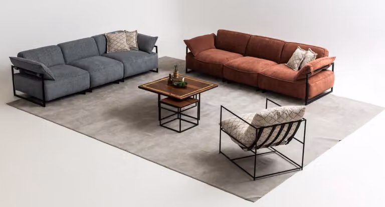 Luxuriöse Sofagarnitur 2x Viersitzer Designer Sessel Wohnzimmer Sofas