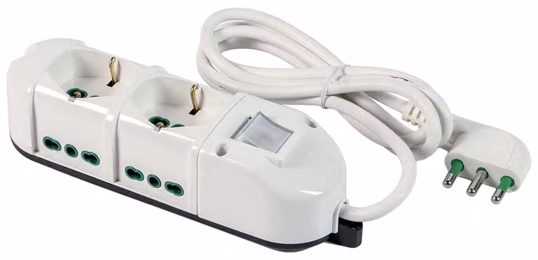 FANTON 48112-B: Ciabatta multipresa con 2 prese a due poli, adatta per uso domestico