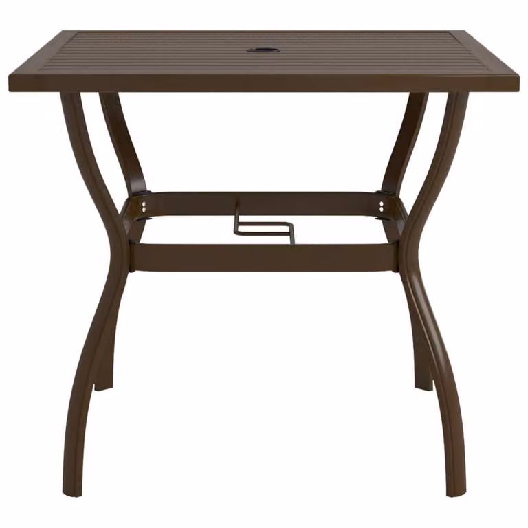 Tavolo da Giardino Marrone 81,5x81,5x72 cm in Acciaio