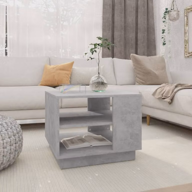 vidaXL Tavolino da caffè grigio cemento 55x55x43 cm in legno - Tavolino da caffè - Tavoli da caffè - Tavolo da soggiorno - Tavolo da divano