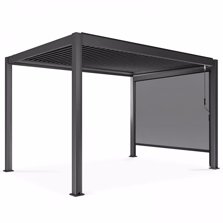 Pergola bioclimatica autoportante 3x4m con 1 tenda 266 x 234 m - Oviala Athenes