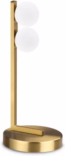 Lampada da tavolo Ping Pong TL2 Ideal-Lux in ottone e vetro color oro con lampadina inclusa