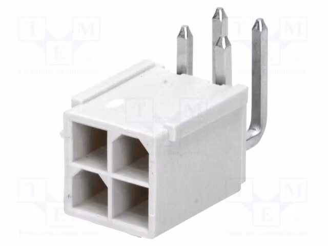 2 connettori femmina, tipo a spina, con piedini: 4, diametro 4,2 mm, per montaggio su circuito stampato (THT), codice prodotto 87427-0402, marca Signteck