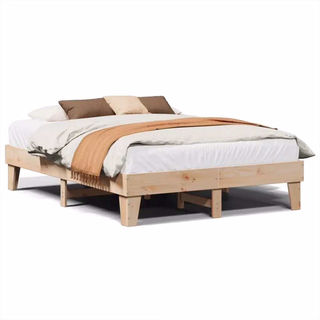 Letto senza materasso in legno massello di pino rustico vidaXL L/P/H: 150 x 200 x 153,5 cm – 2