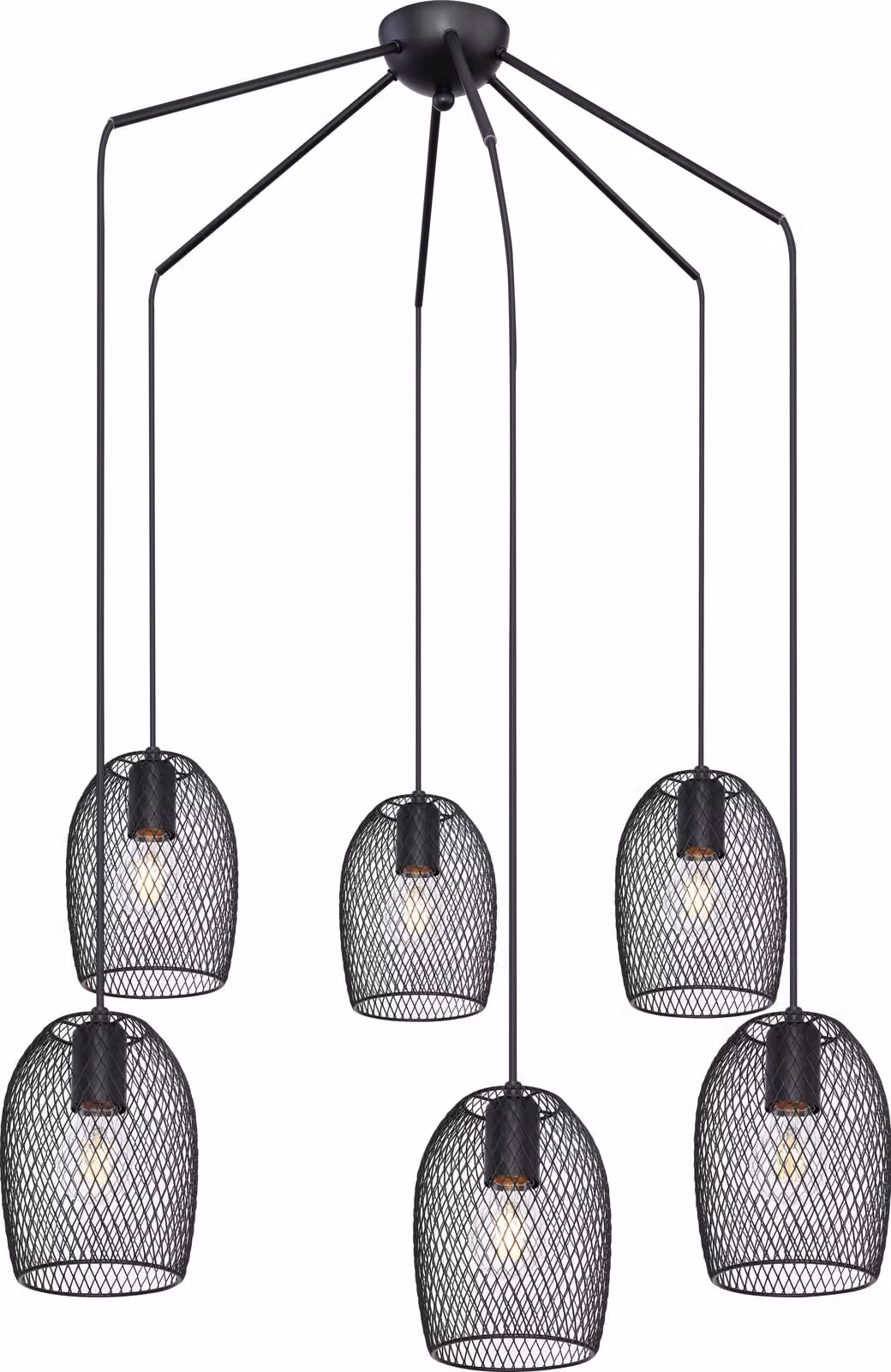 Globo Lighting lampada a sospensione in metallo nero, 6x E27