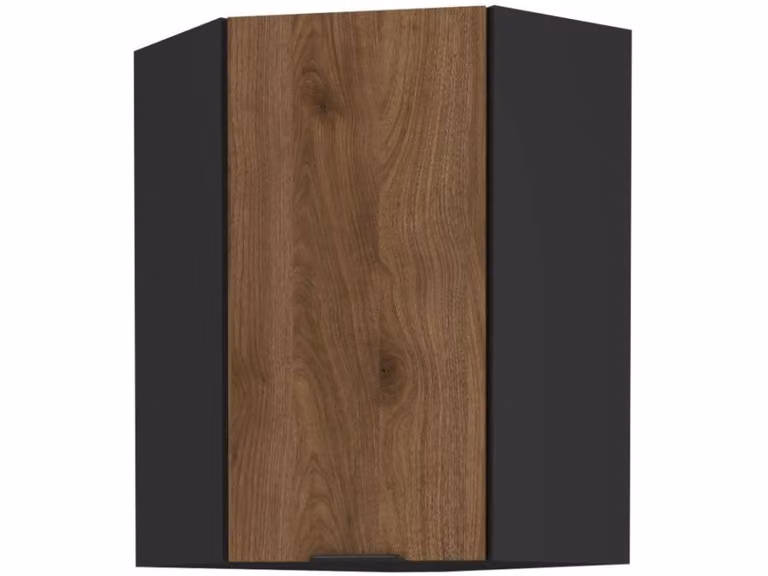 Mobile alto angolare TOVA 1 - 60x60 cm, noce okapi / nero