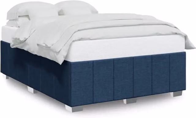Letto matrimoniale | Letto per adulti | Giroletto senza Materasso Blu 160x200 cm in Tessuto