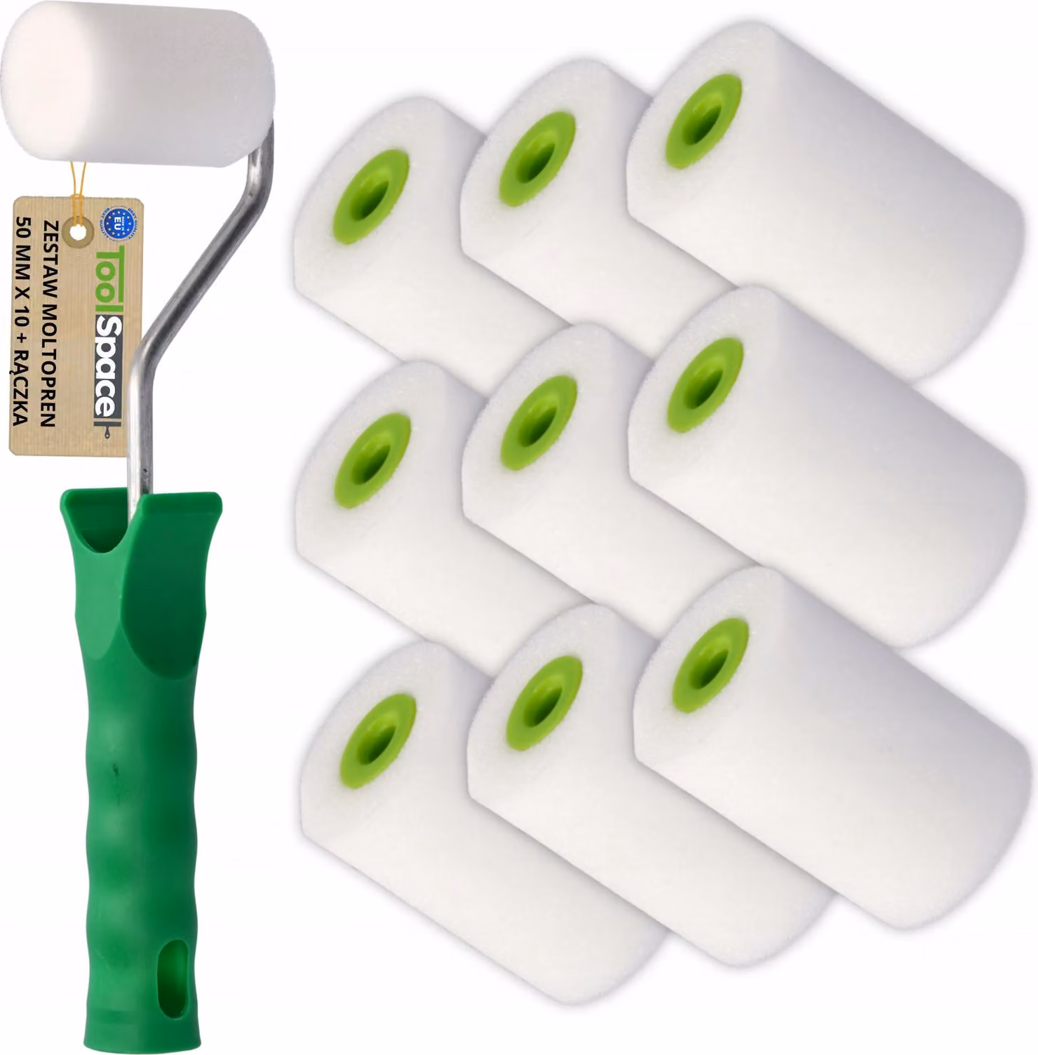 Moltopren Rullo A Spugna 50Mm Per Mobili, Piastrelle, 10 Pezzi Con Maniglia
