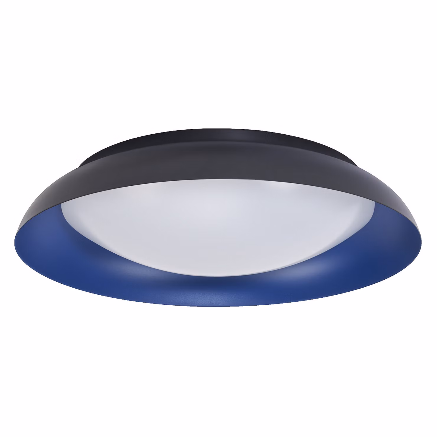LEDVANCE Orbis Plate Plafoniera a LED, nero-blu, 45W, 2200lm, 3000K, 480mm, 830 friendly warm white, dimmerabile in 3 fasi a calci, protezione IP20, viti e tasselli di montaggio inclusi