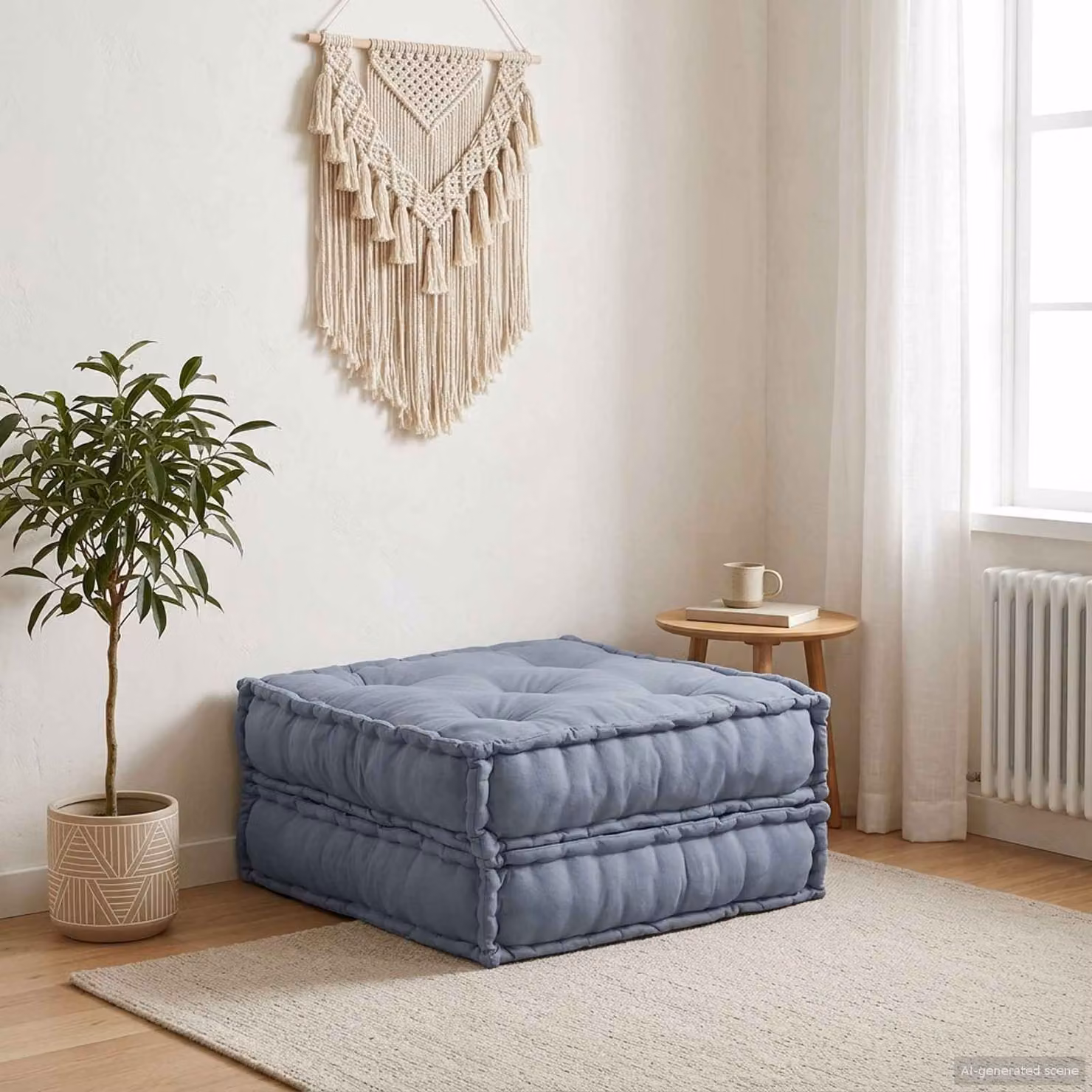 Unità di divano modulare vidaXL in tessuto grigio, L 70 x P 70 x H 36 cm