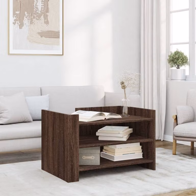 Maison Exclusive - Tavolino da salotto effetto rovere marrone 80x50x50 cm Materiale ligneo