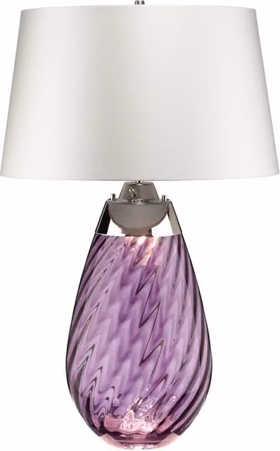 Lampada da tavolo Lena vetro viola paralume bianco E27 Elstead