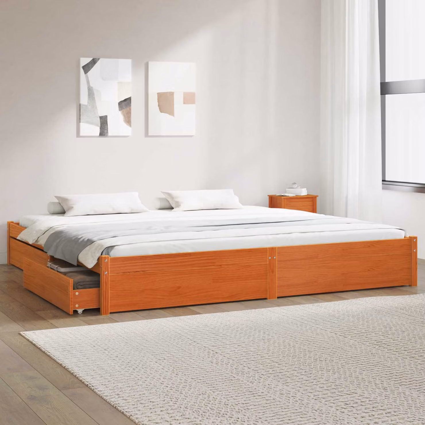Struttura del letto in legno di pino marrone cerato vidaXL L/P: 180 x 200 cm