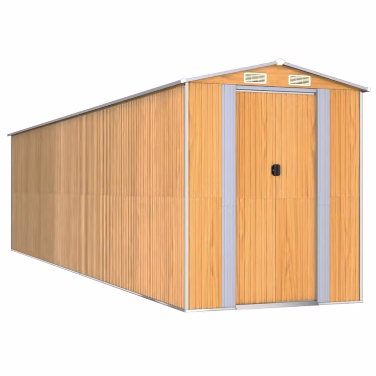 Capanno Giardino Marrone Chiaro 192x772x223 cm Acciaio Zincato