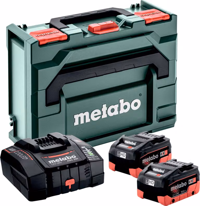 Metabo Basic-Set 2 x LiHD 10 Ah ASC 290 +metaBOX 145