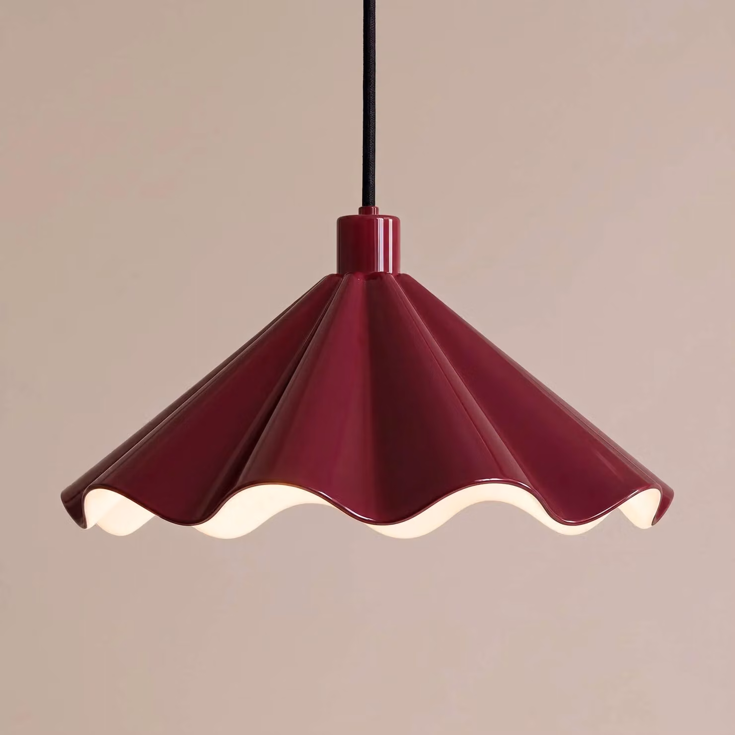 Lampada a sospensione Lilliet Lindby, dimmerabile, Rosso, Soggiorno / Sala da pranzo, Metallo, Moderno, Lampada a sospensione
