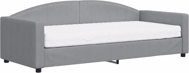 Divano letto | Sof¨¤ letto | Letto singolo con Materasso Grigio Chiaro 90x200 cm in Tessuto