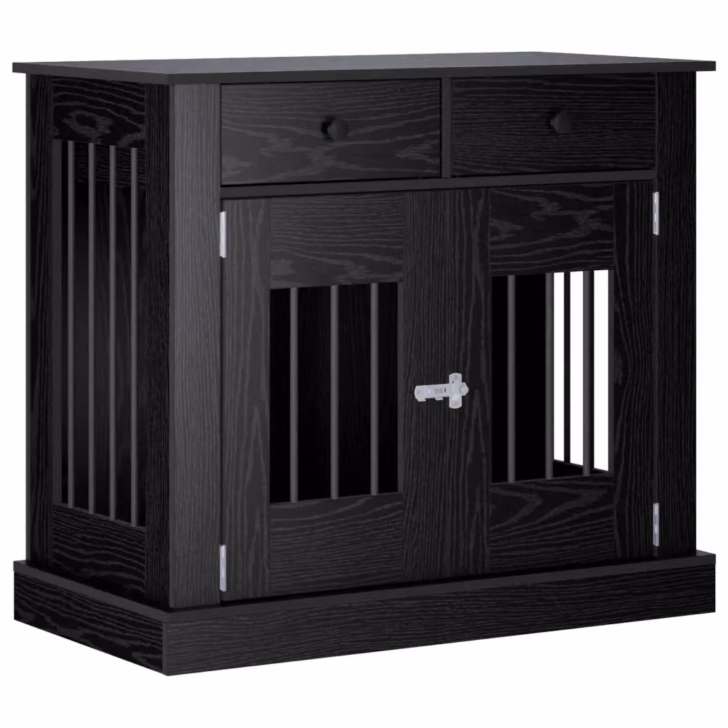 Mobile da cassa per cani vidaXL moderno in legno nero e marrone L: 90 cm, P: 47,5 cm, H: 80 cm – 2