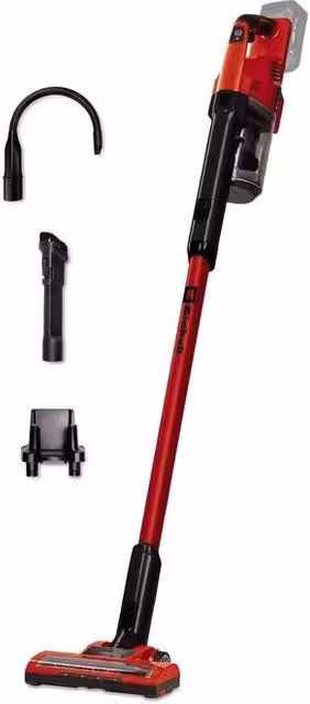 Einhell TE-SV 18 LI-SOLO Aspirapolvere a bastone 2 in 1 senza sacchetto con modalità ECO BOOST, 0,6 l, Nero Rosso