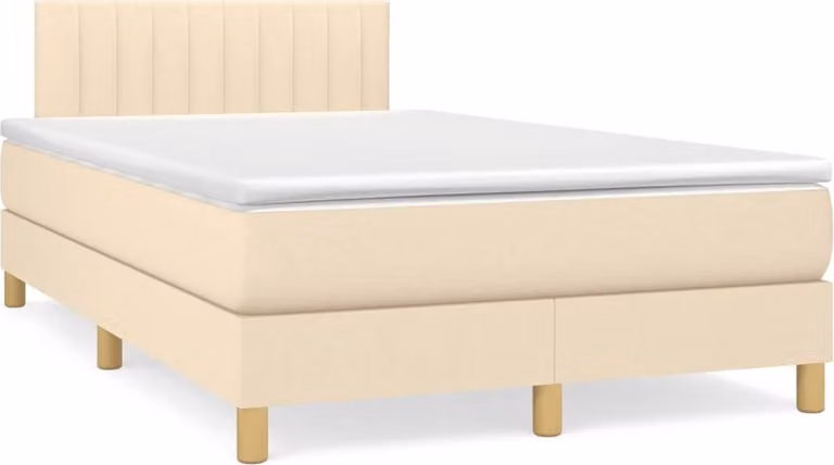 Maison Exclusive - Letto boxspring con materasso e LED color crema 120x190 cm Tessuto