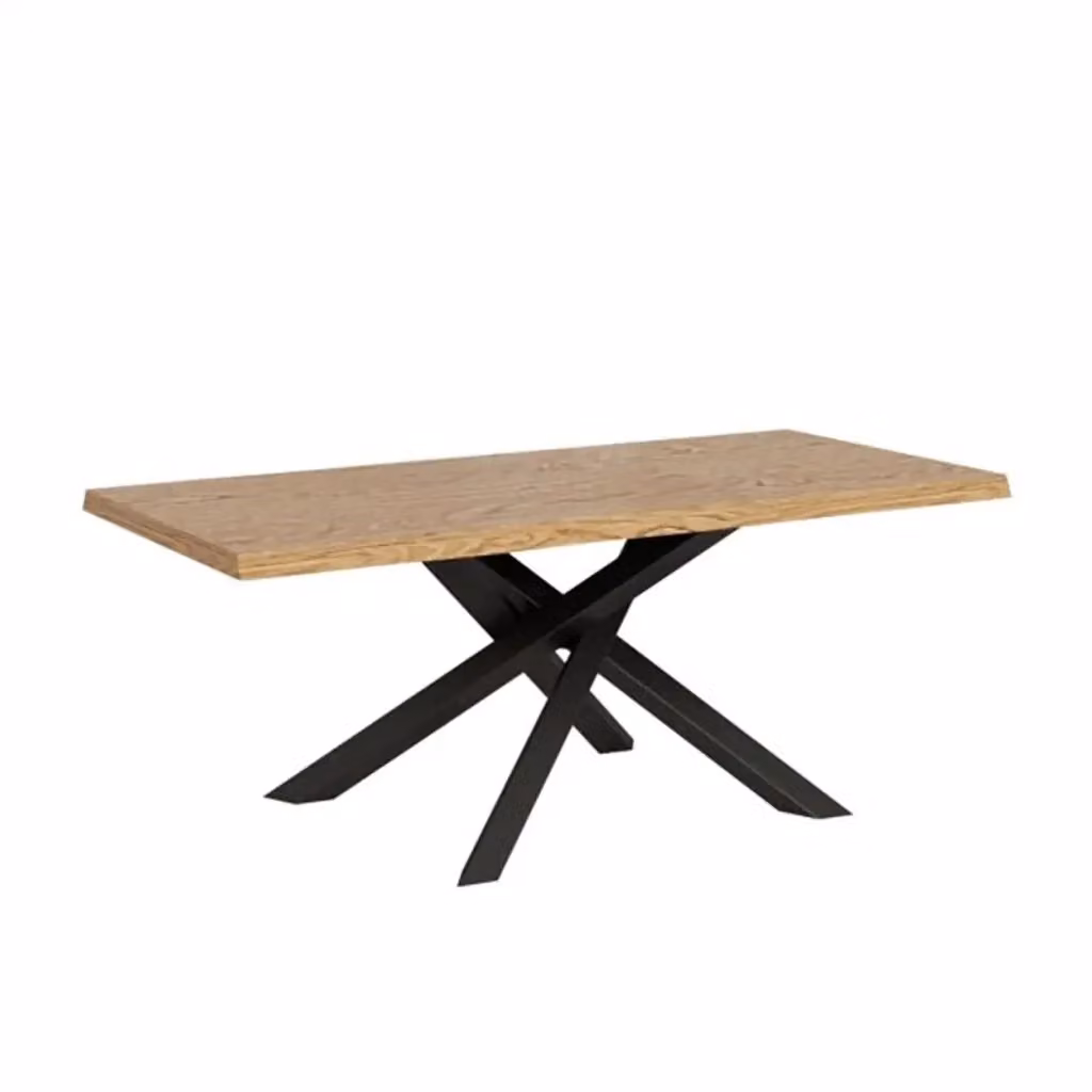 Tavolo fisso Itamoby Versalux rettangolare in rovere e metallo, L: 200 cm, P: 90 cm, H: 75 cm, colore rovere e antracite – 2