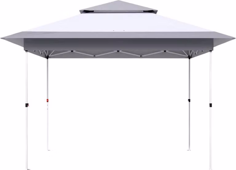 Gazebo pop-up Vaylen – 3,6 x 3,6 m – Impermeabile e protezione UV 50+ – Borsa di trasporto con ruote inclusa – Grigio chiaro – Per giardino, terrazza ed eventi