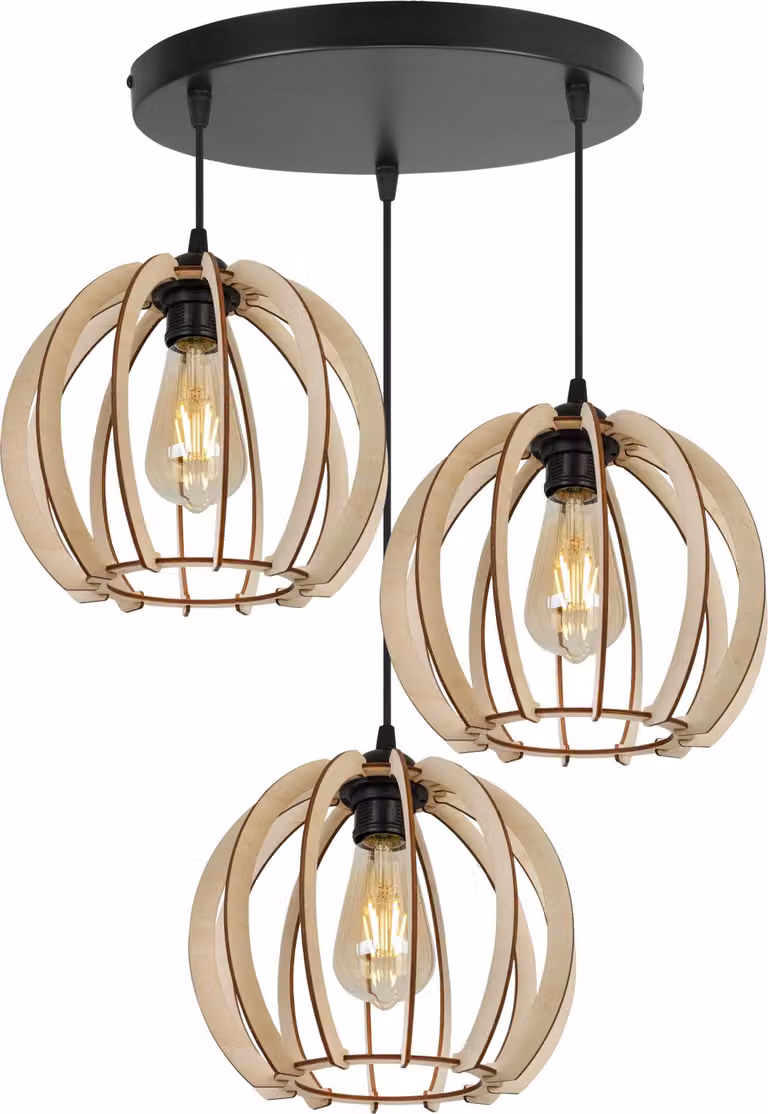 Moderna Lampada A Sospensione A Led In Legno