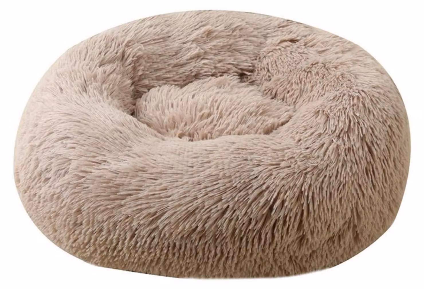 Cuccia per cani, cuccia per gatti, forma a ciambella, in peluche, color kaki, 70 cm