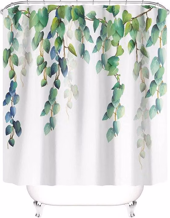 Tenda da doccia in tessuto resistente alla muffa, verde, 180x200 cm
