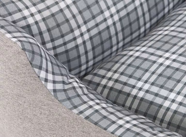 Cuccia per cani Knuffelwuff Lennard in velluto con motivo a quadri XL 105 x 75 cm Grigio/Verde