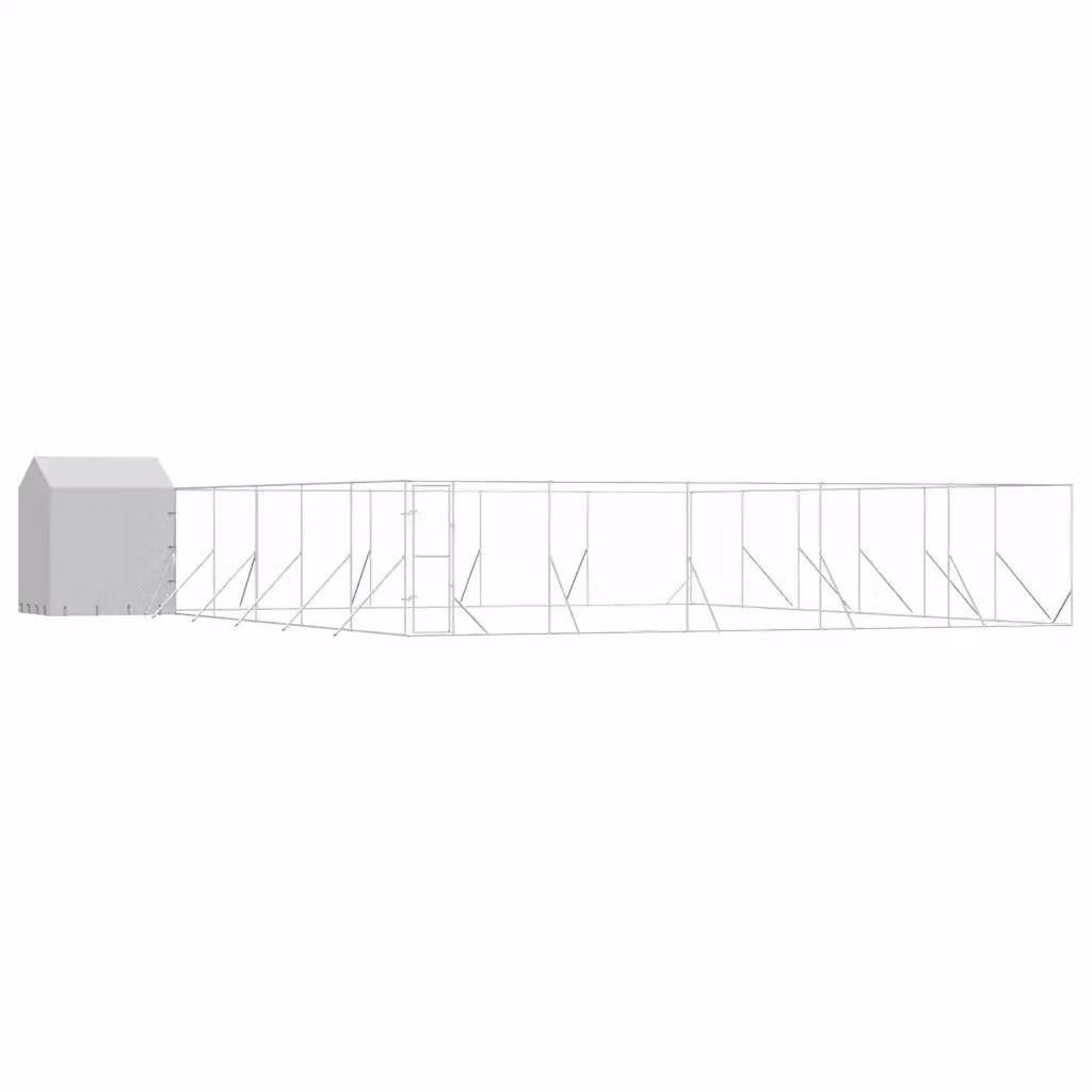 Cuccia per cani da esterno vidaXL in acciaio zincato argento L: 12,0 m x P: 12,0 m x H: 2,5 m – 2