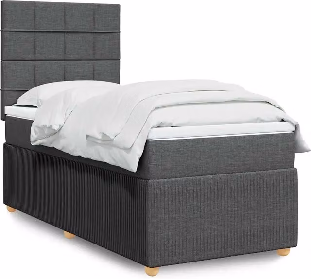 Letto Ibrido con Materasso e Struttura Imbottita vidaXL Grigio e Bianco L/P: 100 x 200 cm