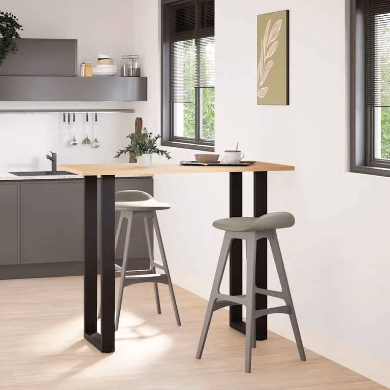 vidaXL Gambe per tavolo da bar a forma di U 2 pz nere 50x(110-111) cm