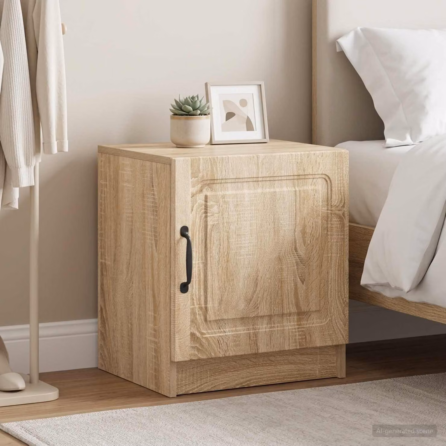 Set di 2 Armadi da Notte Moderni vidaXL in Rovere Sonoma, L 43 cm x P 34,5 cm x H 47 cm