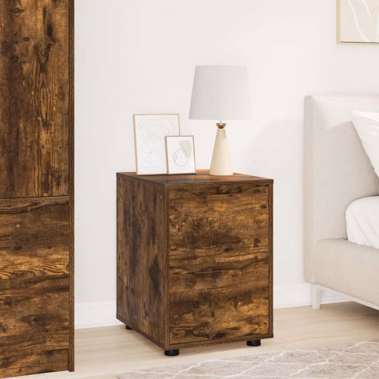 Armadio moderno vidaXL in legno ingegnerizzato Rovere fumé L 40 cm, P 48 cm, H 57 cm