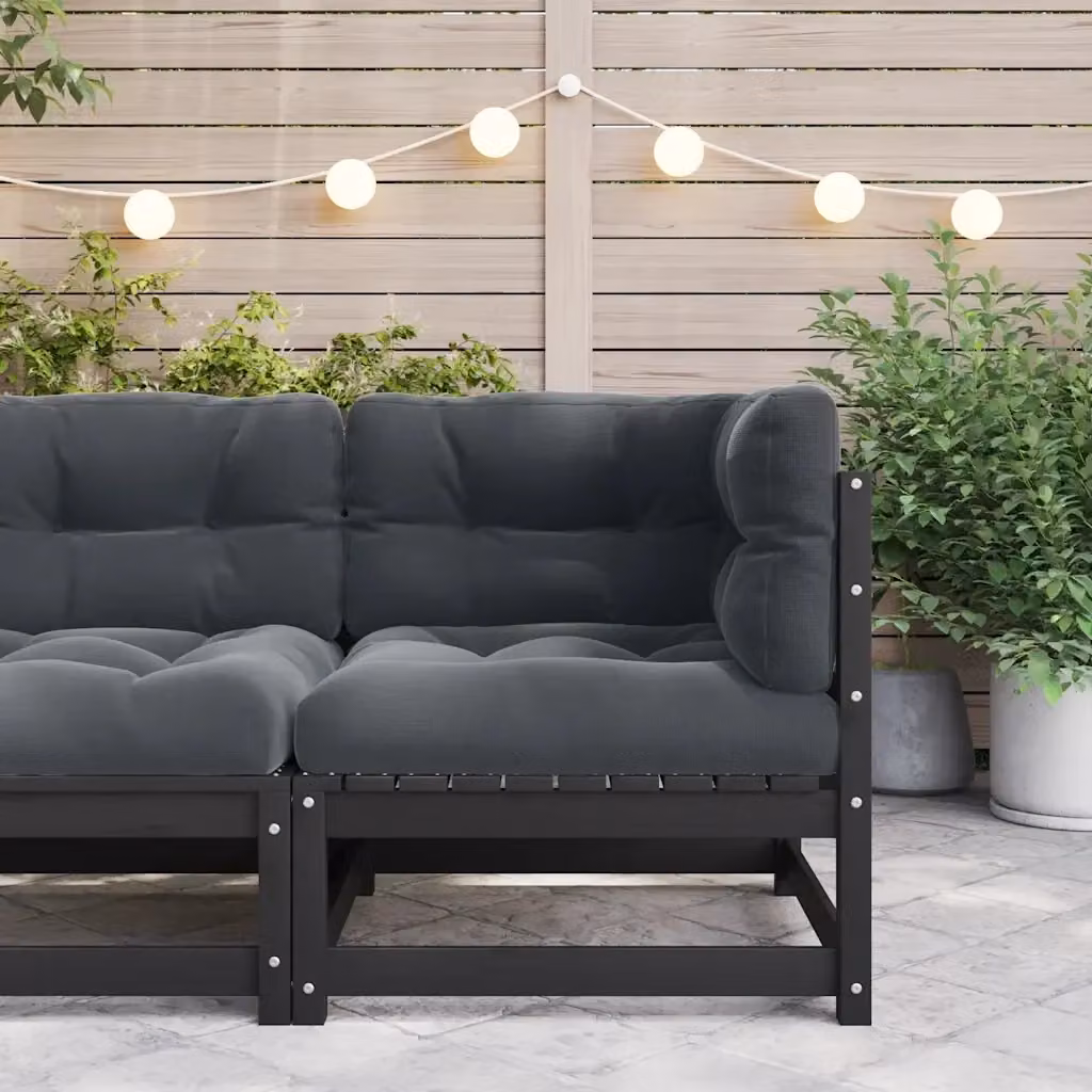 Divano Angolare da Giardino Design Mania in Legno di Pino con Cuscini Antracite – 2
