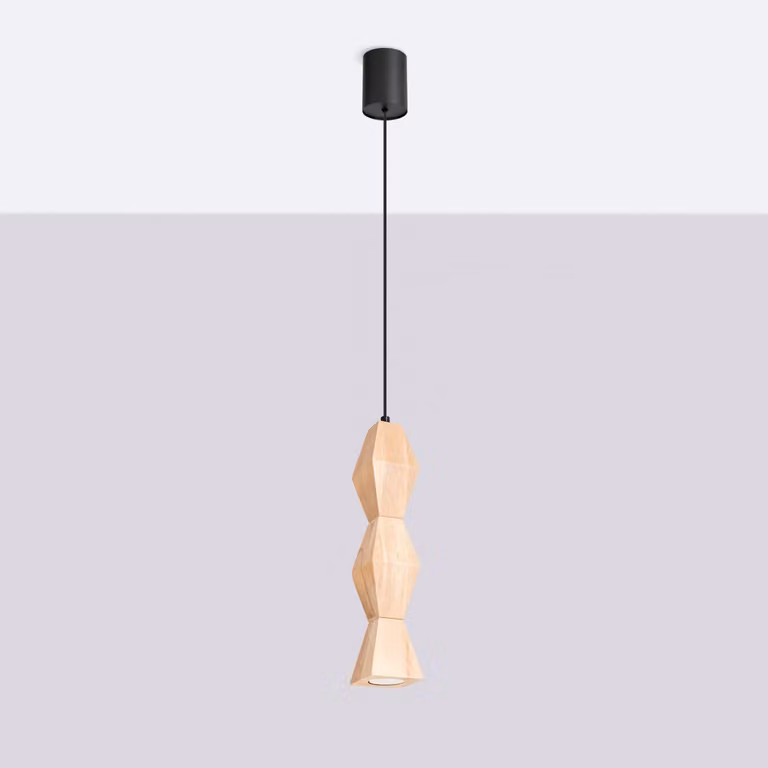 Lampada a sospensione KUBBE media S 1xGU10 10W legno - faggio 200x8x8cm Sollux Lighting