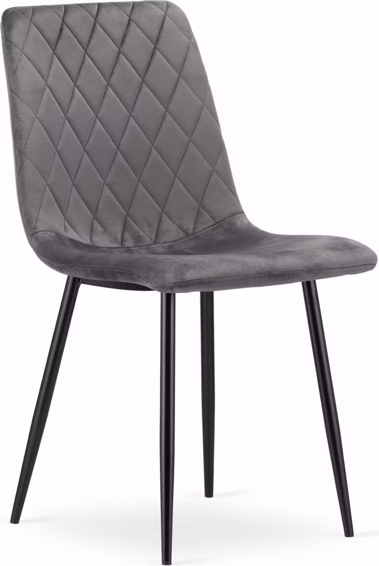 Sedia da pranzo Sedia da salotto Sedia con seduta in velluto e gambe in metallo nero, per soggiorno, ufficio, camera da letto o sala da pranzo, grigia 1 sedia