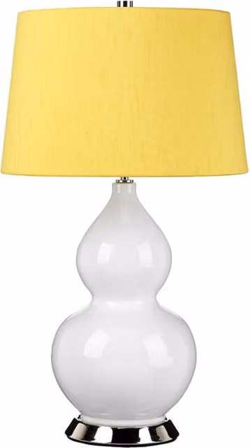 Lampada tavolo Isla bianca paralume giallo E27 Elstead