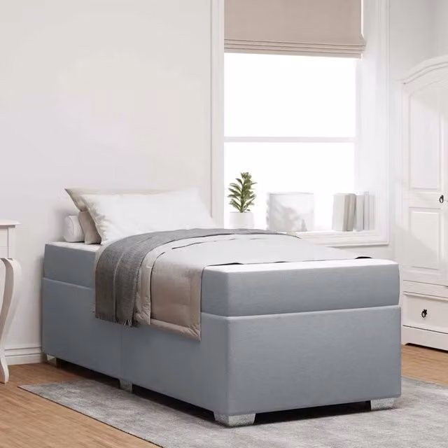 Struttura del letto Grigio chiaro 90 x 190 cm Tessuto 3399152