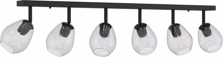 Faretto da soffitto Nero 110,5 x 13 x 26 cm Vetro e Metallo